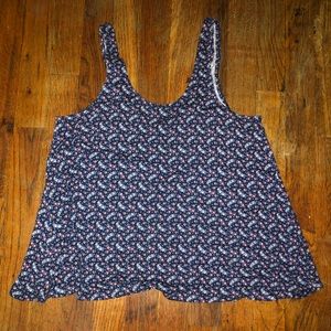 aeropostale floral flowy button back tank top